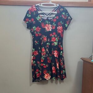 Ambiance Black Floral Mini Dress